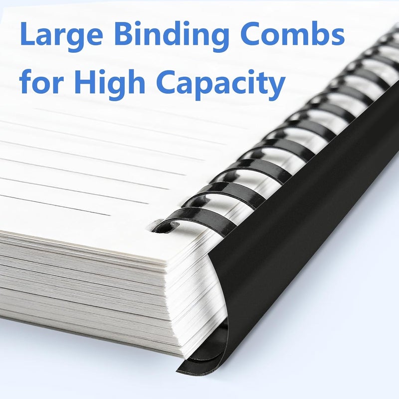 HOUYEE 40 Pack Multi-Size Ring Binding Combs: 5/8 Inch, 1 Inch, 1-1/2 Inch,2 Inch,Letter Size Black Plastic Spines - Image 4